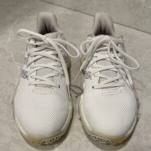 adidas White Silver Pink Golf Shoes